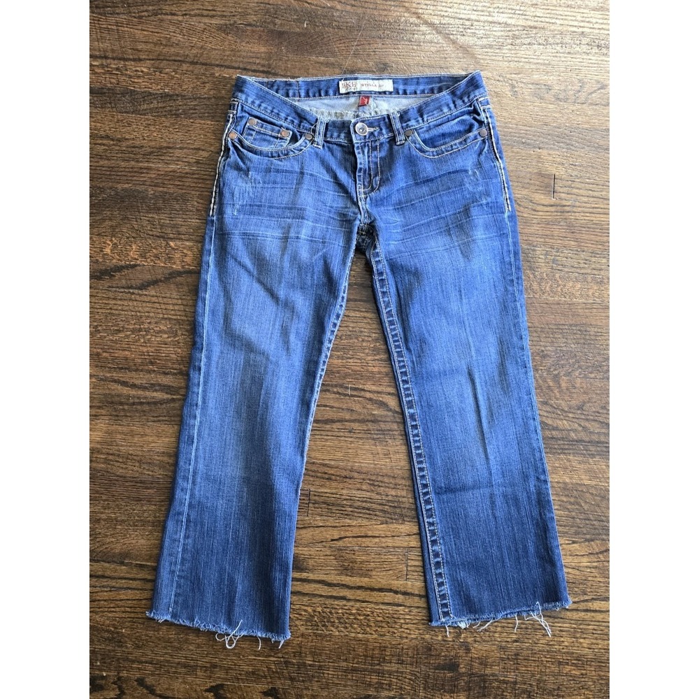 BKE Denim Womens Stella Jeans Boot Cut Stretch Cut Off Capri Size 28W